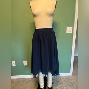 Ann Taylor high-low chiffon skirt, exposed zipper